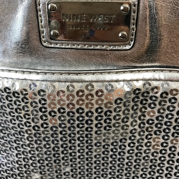 Nine West Silver tote bag glittery sequins - Picture 3 of 8